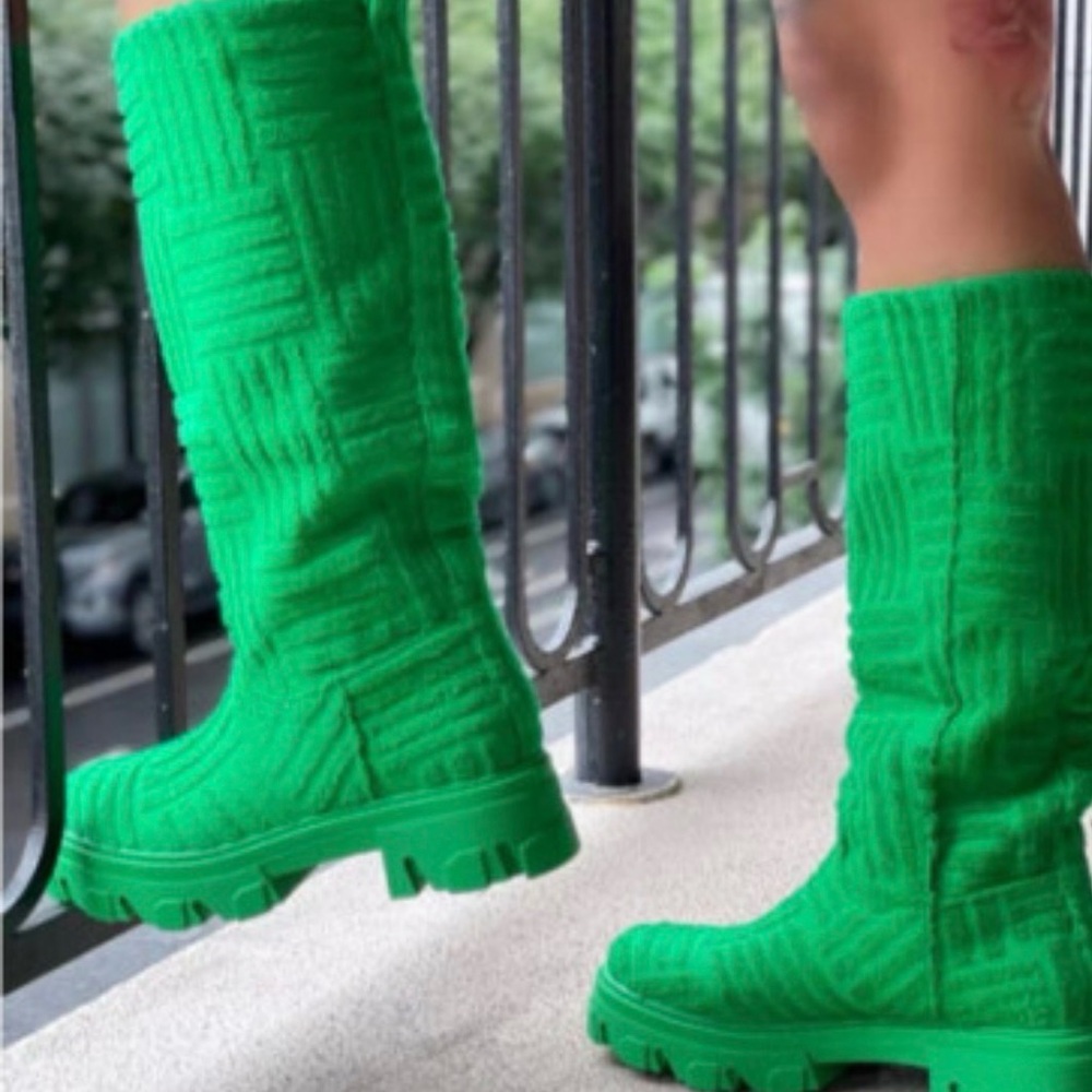 Green Women's Knee-High Boots